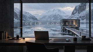 Deep Focus Music for Coding — Winter Morning in a Glass House Above a Frozen Fjord