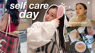 SUMMER SELF CARE DAY🛀|| shopping at hollister, cooking, skincare and more!