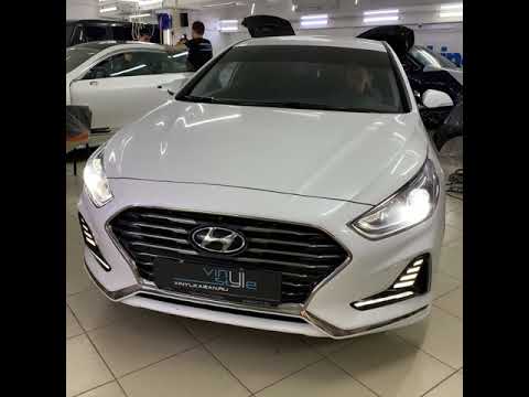 Hyundai Sonata  - установка штатного галогена на bi-led модули Aozoom A3 max, подключили камеру