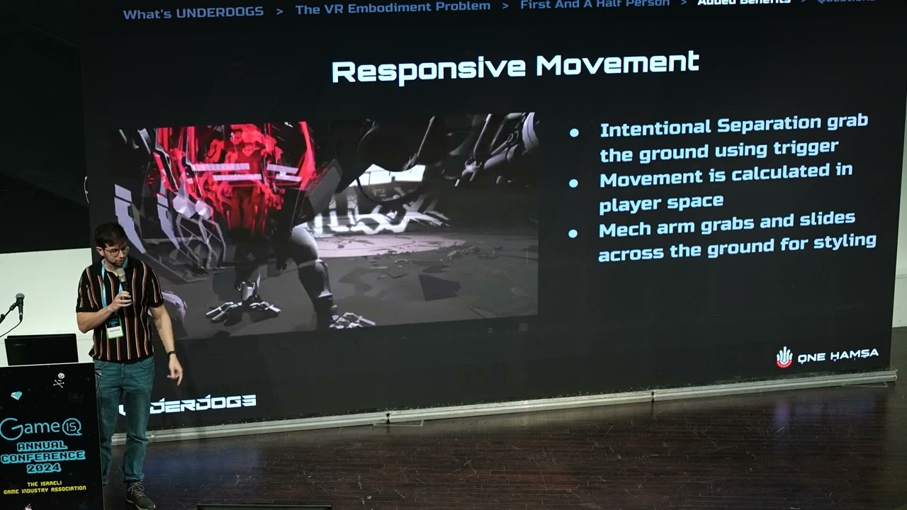 First and a Half Person: VR Embodiment in Underdogs / Yotam Harris at GameIS2024