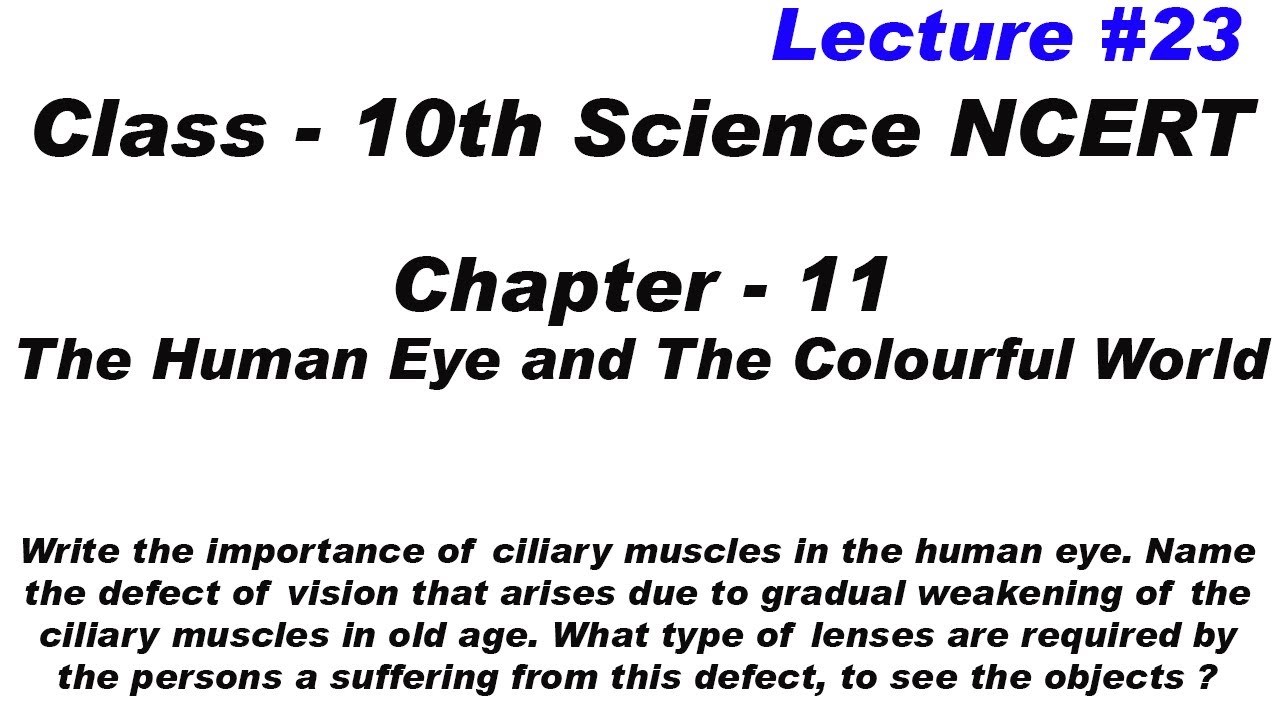 importance of ciliary muscles in human eye | defect of vision that arises due to gradual weakening