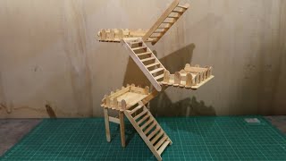 How to make zigzag stairs with popsicle sticks