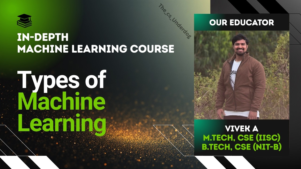 Types of Machine Learning | Machine Learning Lecture 2 | The cs ...