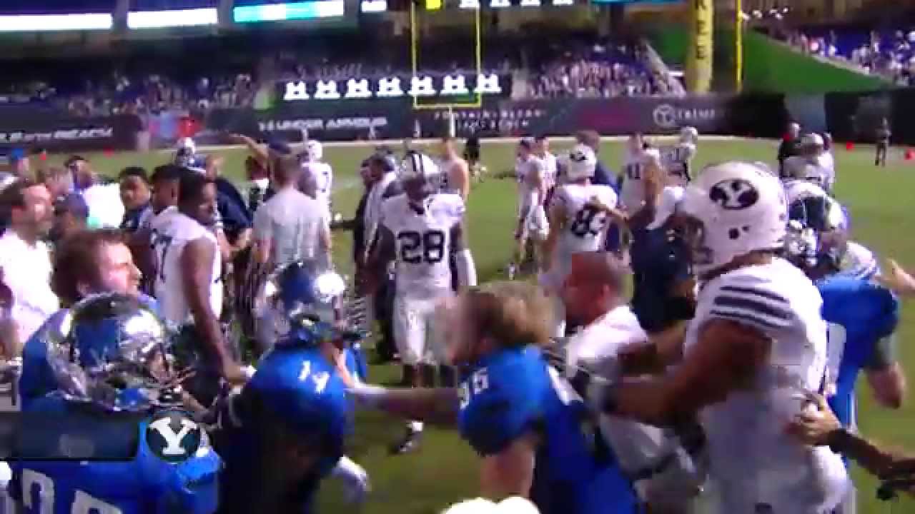 The Brawl: BYU and Memphis football fight at the Miami ...