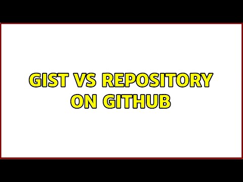 Gist vs repository on GitHub