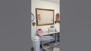 diy craft room gallery wall! #craftroomorganization #craftroom #sewingroom #diy #thriftedhome