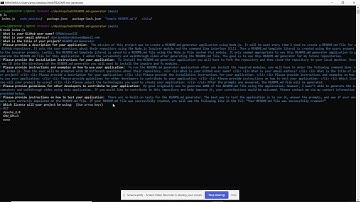 README.md Generator Application Walkthrough