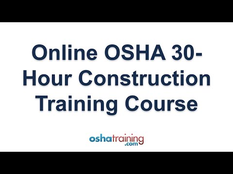 Online OSHA 30 Hour Construction Training Course