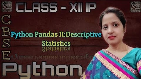 Python Pandas II:Descriptive Statistics