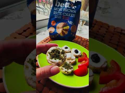 افكار لسناكات صحية أقراص الارز زعتر جبن زيتون