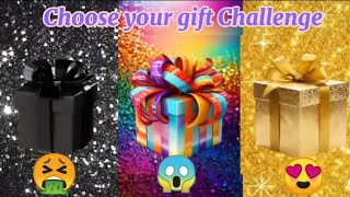 Choose your gift Challenge 🎁| 3 gift box challenge| Black, Rainbow, Golden 🌈⚫🟡