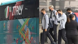 Euro-2020 : l'Italie arrive à l'hôtel à Londres avant sa demi-finale | AFP Images