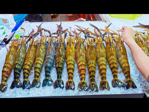 Longer than your hand！GIANT River Prawns in Bangkok, Grilled Oysters/巨大烤河蝦, 正宗泰國蝦-Thai Street Food