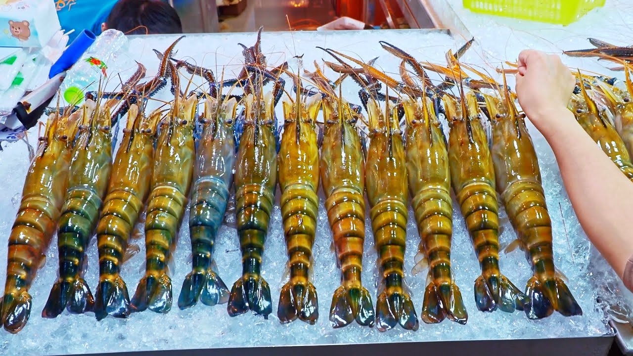 ⁣Longer than your hand！GIANT River Prawns in Bangkok, Grilled Oysters/巨大烤河蝦, 正宗泰國蝦-Thai Street Food