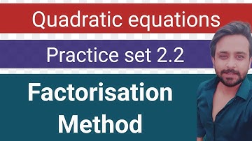 Quadratic equations Practice set 2.2 Q 10 | factorisation method 25m²=9