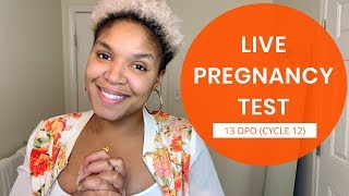 LIVE PREGNANCY TEST 13DPO || CYCLE 12 || TTC Rainbow Baby #1