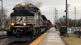 Volume Up Ns 7300, An Emd Sd70Acu Starts Up Departing Lake Villa With Cn A490 South 3.31.23
