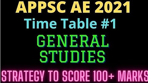 APPSC AE Notification 2021|APPSC Assistant Engineers Notification 2021 General Studies Time Table #1