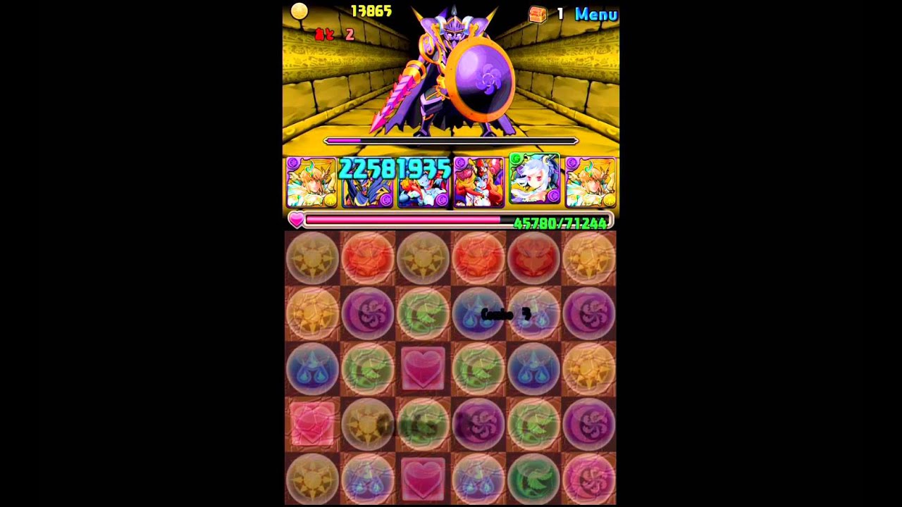 パズドラ 魔石龍の大洞窟 紫石の鋼龍 天ルシ闇パでノーコン攻略 Youtube