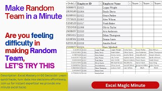 Make Team Randomly | Use of Random Function in Excel | Select Randomly in Team