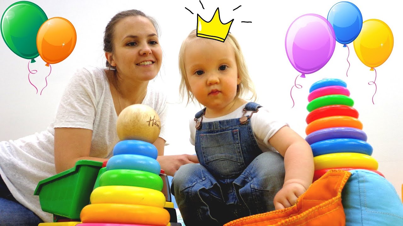 Bebek oyunları. Motor becerileri. Piramit ve Puzzle YouTube