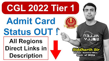 SSC CGL 2022 Tier 1 -  Admit Card OUT ! - gyanSHiLA | Siddharth Sir #ssccgl #ssccglmaths