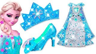 Play Doh Making Colorful Sparkle Disney Princess Frozen Elsa Dress High Heels Crown Castle Toys