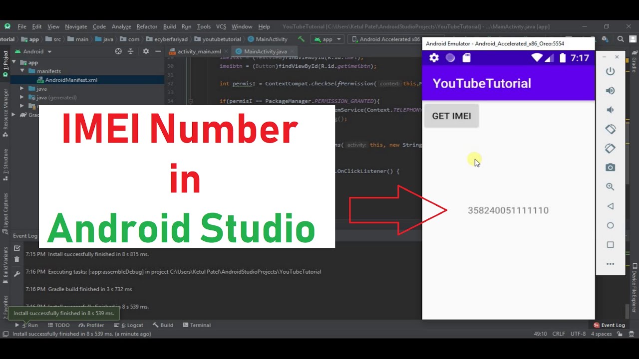 Imei Number In Android Studio | Android Tutorial'S