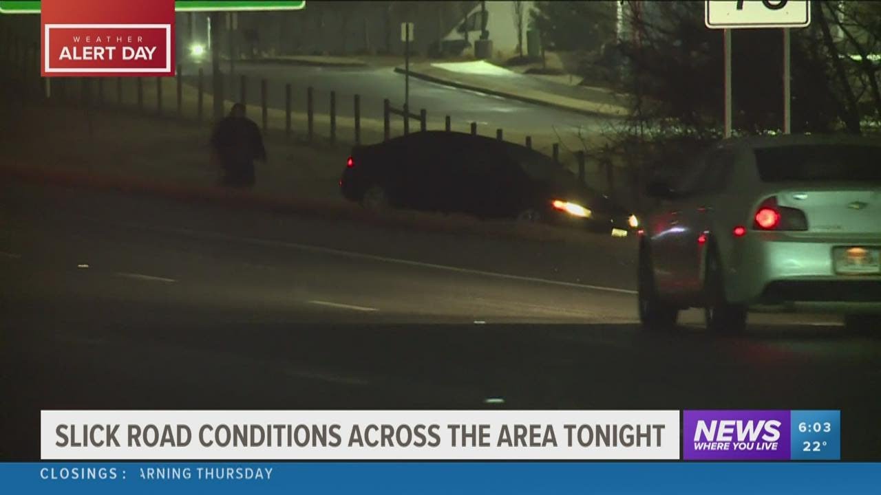 Drivers face slick road conditions across the area - YouTube