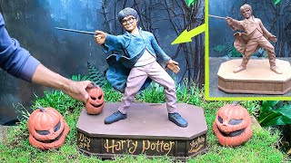 How I made a mysterious Halloween Diorama with Harry Potter and Creepy Pumpkins from clay