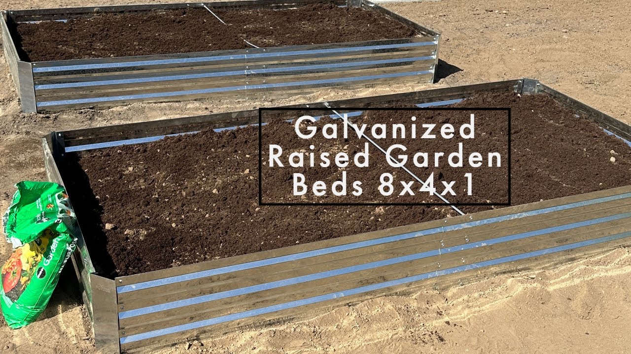 Galvanized raised garden beds for vegetables 8x4x1 youtube
