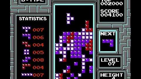 TETRIS - Nintendo - B Type - Level 7 - Height 4