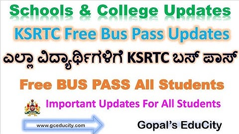 GOOD NEWS || KSRTC BUS PASS UPDATE FOR ALL STUDENTS || FREE BUS PASS ISSUE  | ALL UNIVERSITY UPDATE