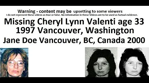 Missing Cheryl Lynn Valenti age 33 1997 Vancouver,...