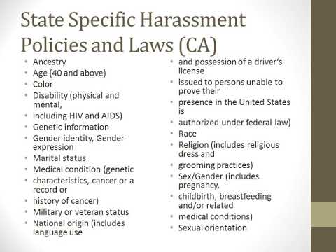 Section 4, SB 1343 Sexual Harassment Training Employees - YouTube