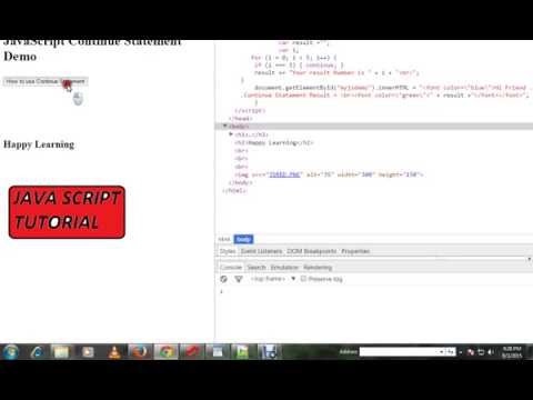 CONTINUE STATEMENT IN JAVA SCRIPT DEMO