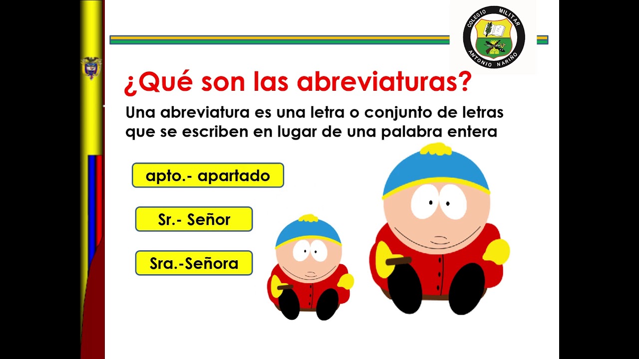 6°3 PERIODO ESPAÑOL LAS ABREVIATURAS - YouTube
