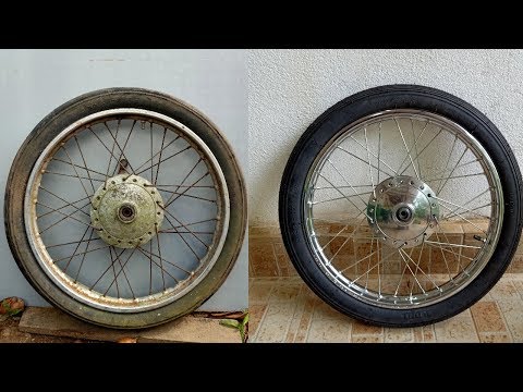 Motorbike Front wheel hub Restoration and polishing |  How to Spoke a Motorbike