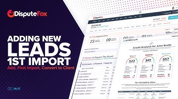 How to add Leads, do First Import/Analysis & Convert to Client