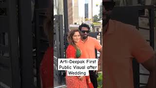 Newly Married Couple #ArtiSingh &amp; #DeepakChauhan first Visual in public after wedding