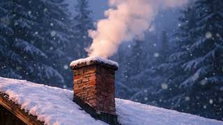 Snowy Chimney Ambience (1H42) — Falling Snow & Soft Chimney Smoke | Relaxing Winter Scene screenshot 2