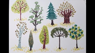 how to draw,색연필 드로잉,Color pencil drawing easy_251귀여운 나무 그리기 나무 그림 귀여운 그림 간단한 그림 쉬운 그림그림 쉽게 그리기