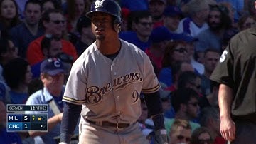 MIL@CHC: Segura knocks in a run on a triple to center