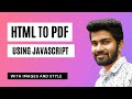 How to convert HTML div to PDF using JavaScript - HTML to PDF