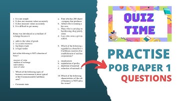 CSEC Principles of Business Paper 1 Quiz (Part 1)