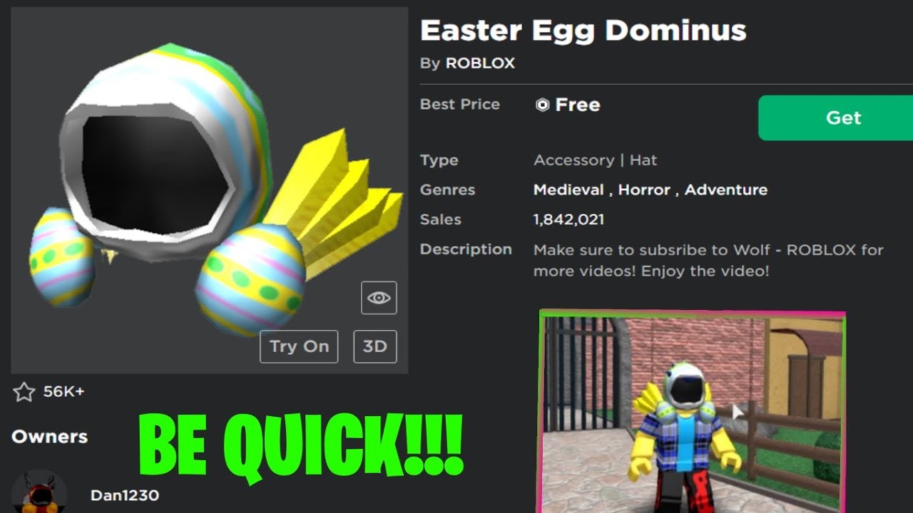 Quick Egg Dominus On Roblox Catalog Confirmed Free Dominus For Everyone Youtube - blue dominus roblox name