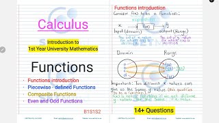 First Year Calculus | Piecewise | Composite | Even and Odd | Functions | SETMind Tutoring