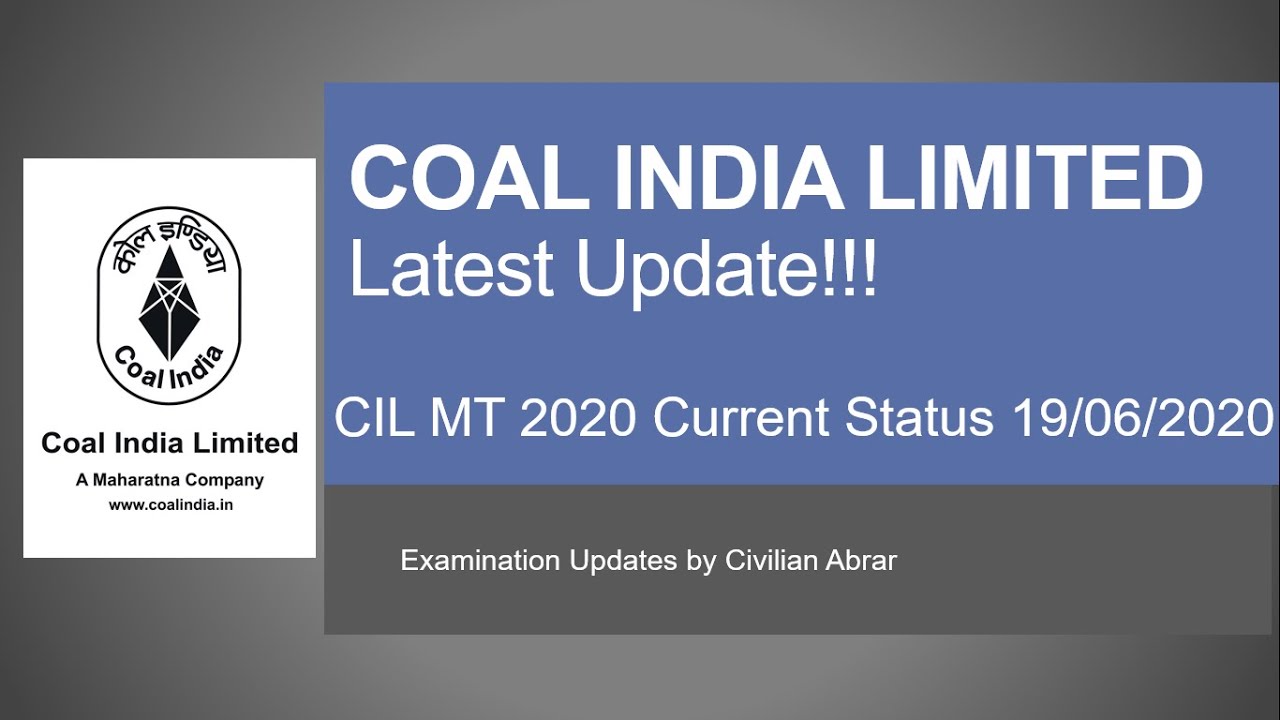 CIL MT 2020 Result || COAL INDIA Latest Update