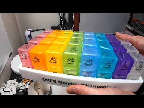 ZIKEE 30 Day Pill Organizer Monthly, Portable One Month Pill Box Cases with 32 Twice a Day AM PM