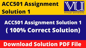 acc501 assignment  1 solution 2022 | Download File